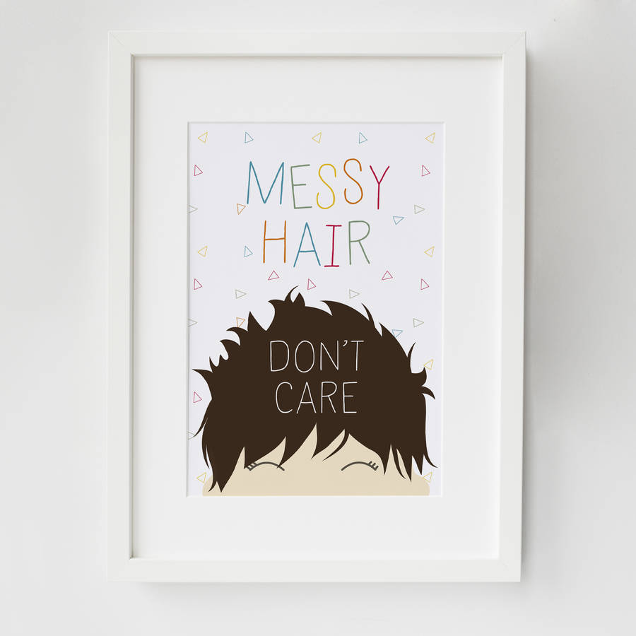 Messy Hair Dont Care Childrens Print By Wink Design