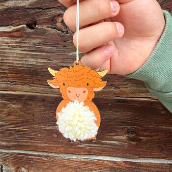 Make Your Own Pom Pom Highland Cow Decoration Kit, 7 of 7