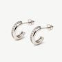 Small Sterling Silver Huggie Hoop Earrings With Stones, thumbnail 1 of 3