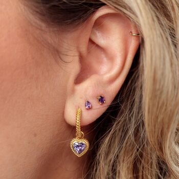 Violet Set Of Three Stud Earrings, 3 of 6