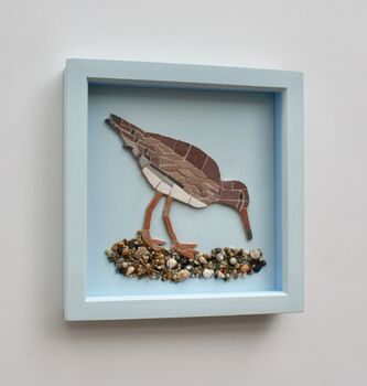 Handmade Framed Redshank Coastal Bird Mosaic Picture, 3 of 5