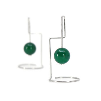 Labyrinth Nº Two Architectural Earrings With Semi Precious Stone, 6 of 8