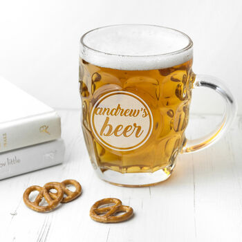 Personalised Statement Dimpled Beer Glass, 4 of 6