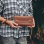 Tan Leather Clutch Bag, thumbnail 2 of 7