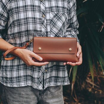 Tan Leather Clutch Bag, 2 of 7