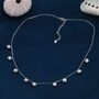 Dangle Pearl Necklace In Sterling Silver, thumbnail 1 of 10