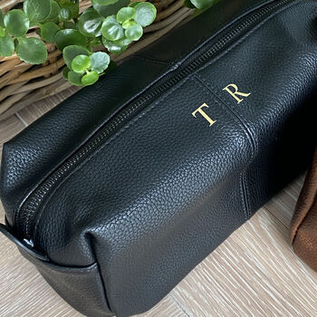 Personalised Faux Leather Washbag For Men, 7 of 7