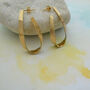 Ribbon Teardrop Curved Sterling Silver Hoop Earrings, thumbnail 4 of 7