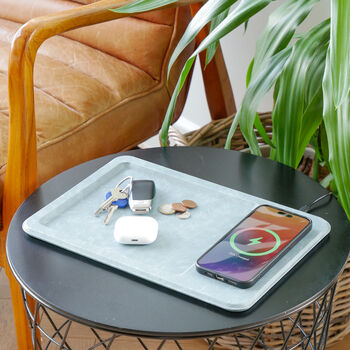 Leather Vanity Tray And Wireless Phone Charger, 2 of 12
