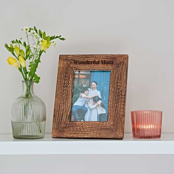 Personalised Handmade Natural Wooden Photo Frame, 3 of 12