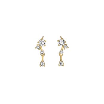 Bella Crystal Drop Stud Earrings, 3 of 4