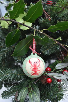 Ceramic Bauble With Hand Painted Lobster, 4 of 7