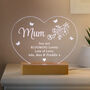 Personalised Mum Floral Heart LED Light, thumbnail 1 of 3