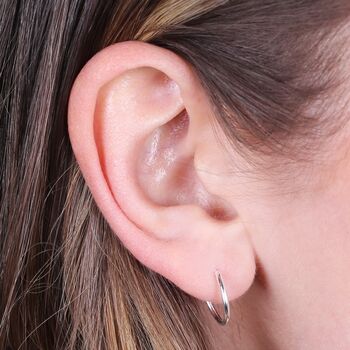 Small Sterling Silver Hoop Earrings, 3 of 5