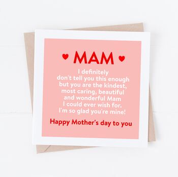 Mother's Day Card For Wonderful Mum, Mam Or Mom, 2 of 3