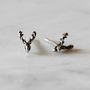 Reindeer Stud Earrings – Silver, thumbnail 2 of 5