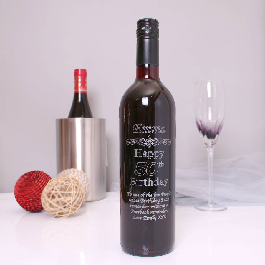 Any Age Birthday Engraved Wine Gift, 1 of 6