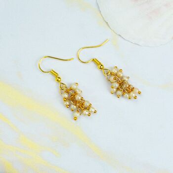 Gold And Silver Plated Small Pearl Dainty Drop Earrings, 5 of 6