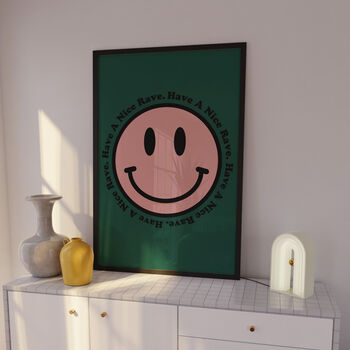 Acid Smiley Have A Nice Rave Print, 7 of 7