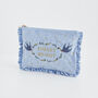 Forget Me Not Blue Velvet Embroidered Pouch, thumbnail 5 of 7