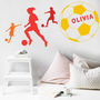 Women's Personalised Football Wall Stickers, thumbnail 1 of 7