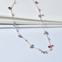 Tanzanite, Pink Sapphire And Pearls Cluster Necklace, thumbnail 4 of 12
