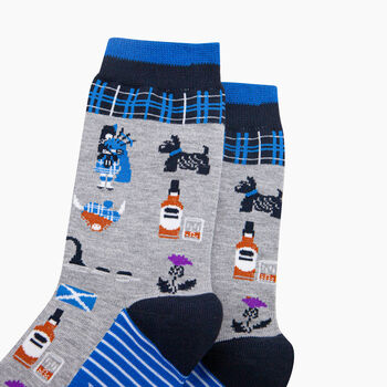 Scotland Landmarks Bamboo Socks In Light Grey, 2 of 4