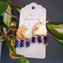'Titans Olympus' Lapis Lazuli And Brass Earrings, thumbnail 1 of 4