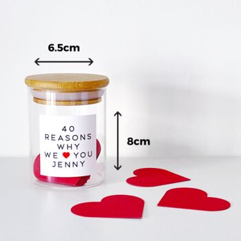 Personalised 40 Reasons Why I/We Love You Jar, 4 of 11