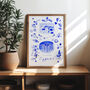 Scenes Of Cyprus Blue Tile Inspired Travel Print, thumbnail 1 of 12