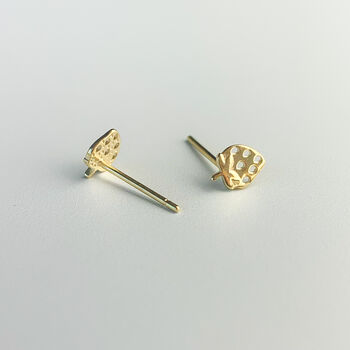 Gold Colour Sterling Silver Strawberry Stud Earrings, 3 of 4