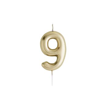 Gold Number Nine Birthday Candle, 2 of 2