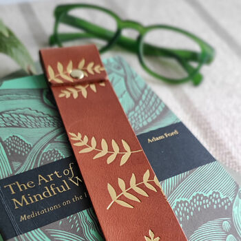 Tan And Gold Fern Botanical Tan Personalised Bookmark, 2 of 5