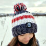 Navy Red Reflective Super Bobble Hat, thumbnail 4 of 6