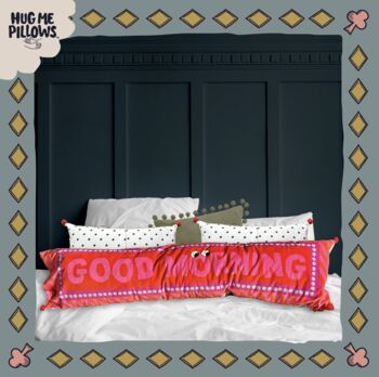 Good Morning/Good Night Big Soft Cuddly Bolster Pillow, 4 of 7