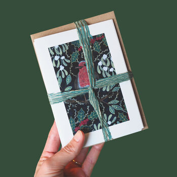 Pack Of Five Reusable Eco Friendly Christmas Cards Blank Or Optional Handwritten Message, 4 of 12