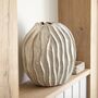 Narrow Wavy Ribbed Off White Vase, thumbnail 1 of 4