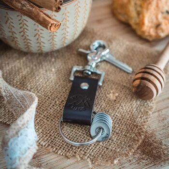 Custom Country Brown Leather Travel Keyring Gift Set, 5 of 6