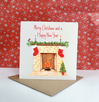 Christmas Fireplace Greetings Card, 2 of 6