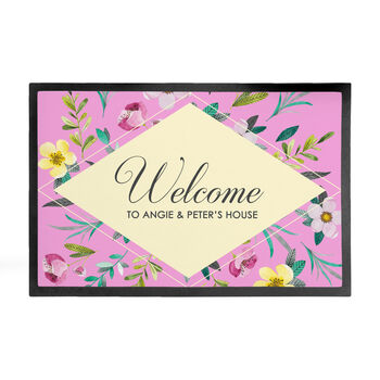 Personalised Floral Indoor Doormat, 5 of 5