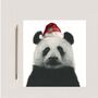Cepheus The Panda Festive Red Hat Christmas Card, thumbnail 2 of 5