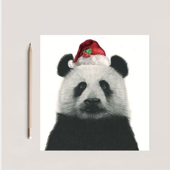 Cepheus The Panda Festive Red Hat Christmas Card, 2 of 5