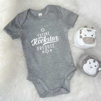 Future Rockstar Personalised Babygrow With Stars, 7 of 12