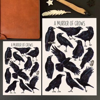 Crows Wildlife Watercolour Postcard, 2 of 9
