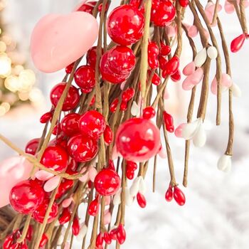 Valentine's Red And Pink Heart Shape Twig Wreath, 4 of 10