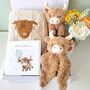 Luxury Baby Gift Box Highland Cow, thumbnail 1 of 12