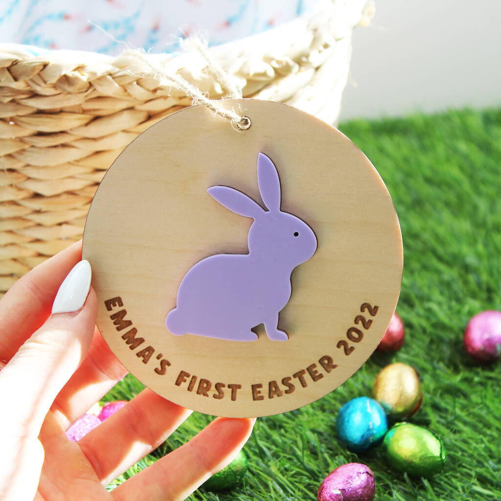 Personalised First Easter Keepsake Decoration Disc, 1 of 4