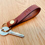 Personalised Spanish Brown Embossed Leather Keyring, thumbnail 5 of 12