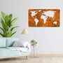 Metal World Map Wall Decor With Continents Design, thumbnail 5 of 11