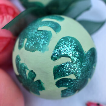 Ceramic Hand Painted Monstera Leaf Bauble, 6 of 6